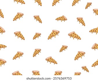 pizza pattern. Pizza seamless pattern. Pizza slice  seamless pattern. Junk food seamless pattern 