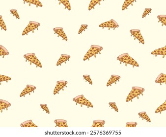 pizza pattern. Pizza seamless pattern. Pizza slice  seamless pattern. Junk food seamless pattern 