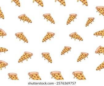 pizza pattern. Pizza seamless pattern. Pizza slice  seamless pattern. Junk food seamless pattern 