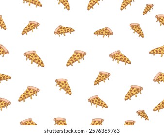 pizza pattern. Pizza seamless pattern. Pizza slice  seamless pattern. Junk food seamless pattern 