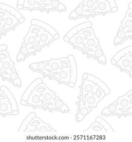 Pizza Pattern Seamless. Pizza slice vector pattern for fast food packaging 