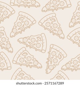 Pizza Pattern Seamless. Pizza slice vector pattern for fast food packaging 