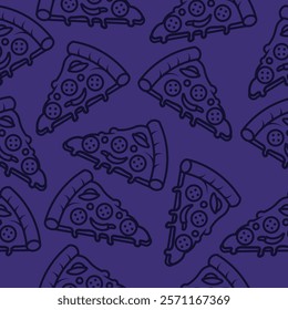 Pizza Pattern Seamless. Pizza slice vector pattern for fast food packaging 