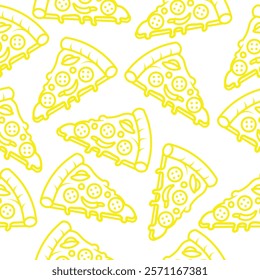 Pizza Pattern Seamless. Pizza slice vector pattern for fast food packaging 