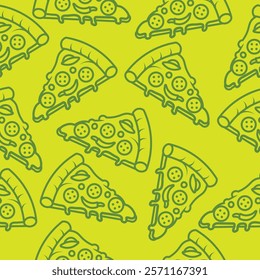 Pizza Pattern Seamless. Pizza slice vector pattern for fast food packaging 