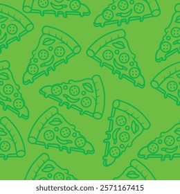 Pizza Pattern Seamless. Pizza slice vector pattern for fast food packaging 