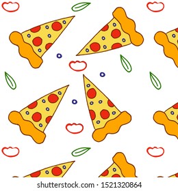 
pizza pattern stock vector image on a white background