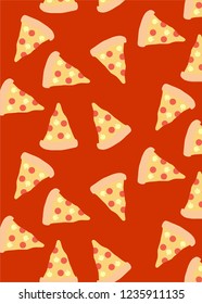 pizza pattern vector. food background. Italian food.