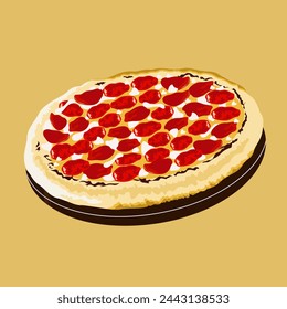 Pizza pepperoni hand drawn vector illustration 