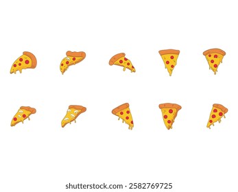 Pizza Pepperoni Illustration Element Set