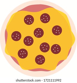 Pizza with pepperoni vector illustration