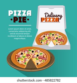Pizza pie and carton box design