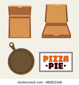 Pizza pie and carton box design