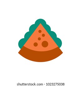 Pizza piece with cheese.Vector illustration.