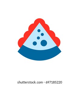 Pizza piece with cheese.Vector illustration.