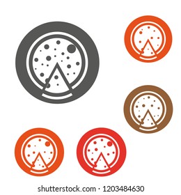 Pizza Piece concept outline symbol design. This simple element illustration can be used for web and mobile eps10