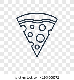 Pizza Piece concept vector linear icon isolated on transparent background, Pizza Piece concept transparency concept in outline style