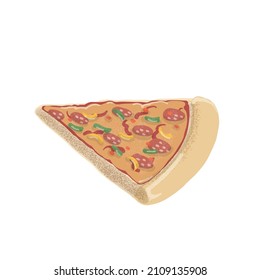Dibujo de una pieza de pizza dibujada a mano dibujos de caricatura de comida rápida ilustración vectorial 