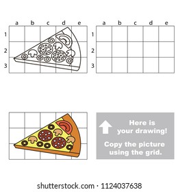 Pizza Piece, the educational game with simple game level. Copy the picture.
