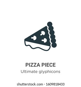 Pizza piece glyph icon vector on white background. Flat vector pizza piece icon symbol sign from modern ultimate glyphicons collection for mobile concept and web apps design.