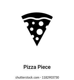 Pizza Piece icon vector isolated on white background, logo concept of Pizza Piece sign on transparent background, filled black symbol