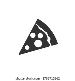 Pizza Piece icon vector isolated on white background, logo concept of Pizza Piece sign on transparent background, black filled.