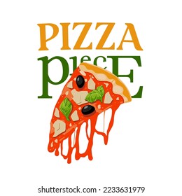Pizza Piece Illustration flat design