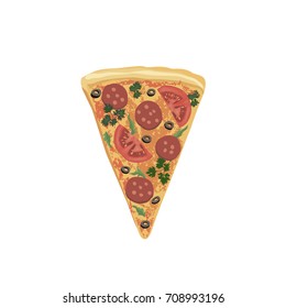 Pizza piece isolated. Food icon. Italian fastfood icon