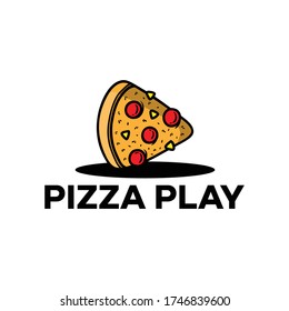 pizza piece logo vector illustration