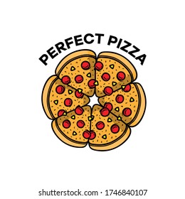 pizza piece logo vector illustration