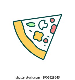 Pizza Piece Rgb Color Icon Vegan Stock Vector (Royalty Free) 1902829645 ...