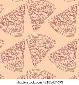 Pizza piece tomatoes sausage pattern