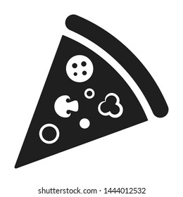 Pizza piece vector icon isolated on white background