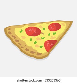 Pizza. Piece of pizza. Vector illustration.