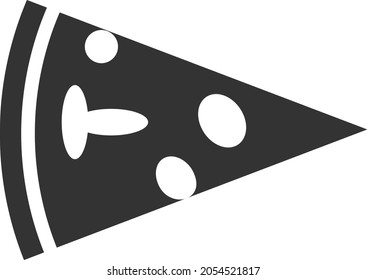 Pizza piece vector illustration. Flat illustration iconic design of pizza piece, isolated on a white background.