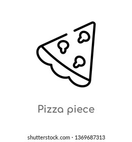 pizza piece vector line icon. Simple element illustration. pizza piece outline icon from ultimate glyphicons concept. Can be used for web and mobile