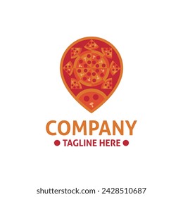 Pizza pin point logo. Simple, modern, unique.