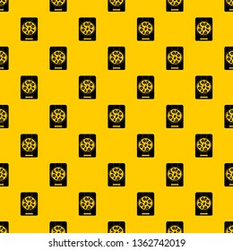 Pizza with pineapple and basil on board pattern seamless vector repeat geometric yellow for any design
