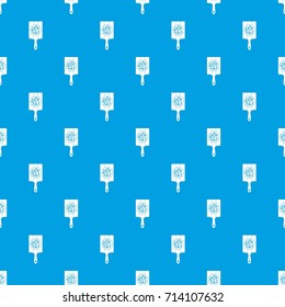 Pizza with pineapple, mushrooms and olives on board pattern repeat seamless in blue color for any design. Vector geometric illustration