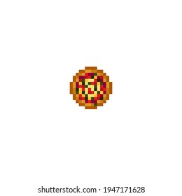 Pintura de píxel de pizza. Imagen vectorial.