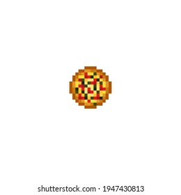 Pizza pixel art. Vector picture.