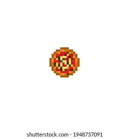 Pintura de píxel de pizza. Imagen vectorial.