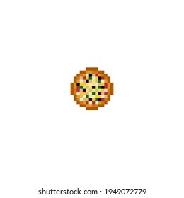 Pintura de píxel de pizza. Imagen vectorial.