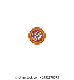 Pizza pixel art. Vector picture.