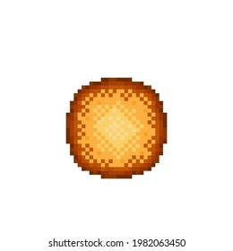 Pizza pixel art. Vector picture. No face pizza.
