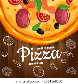 Ilustraciones Imagenes Y Vectores De Stock Sobre Pizza Arriba Shutterstock