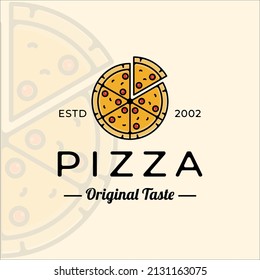 Pizza Pizzeria Logo Vintage Outline Vector Stock Vector (Royalty Free ...