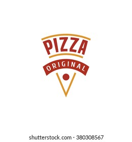 Pizza, pizzeria vector logo, icon, symbol, emblem, sign. Graphic design element with a slice of pizza