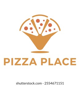 pizza place flat minimalist logo design