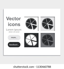 Pizza placed on web page template flat vector icon.